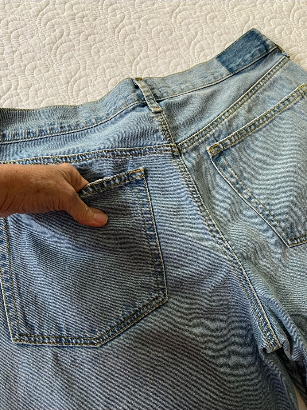 Etica Light Blue 100% Cotton High Waisted Button Fly Wide-Leg Jeans - Picture 8 of 13